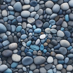 blue pebbles on the beach