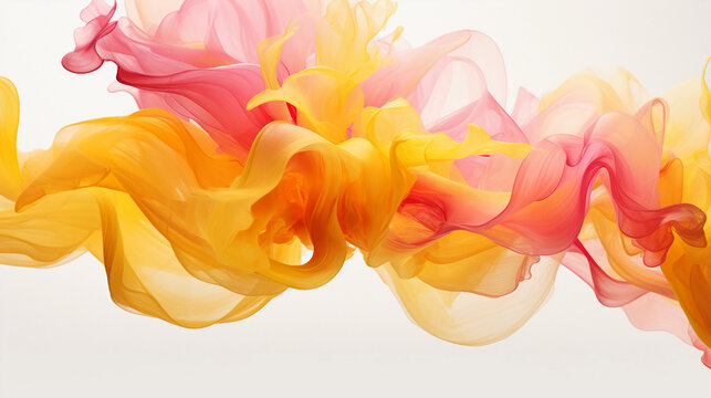 Abstract swirls of bright yellows, oranges, and pinks, emanating from a central point, energetic, vibrant