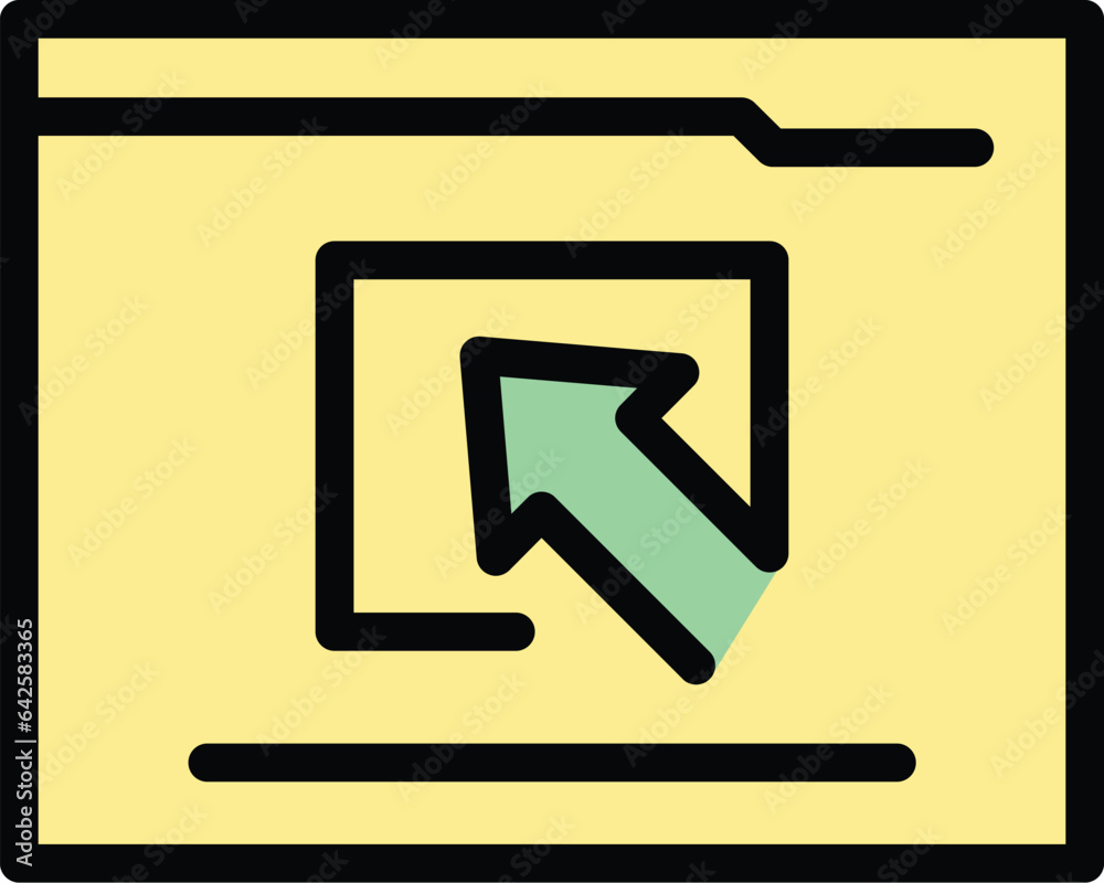 Poster web software icon outline vector. building process. service system color flat