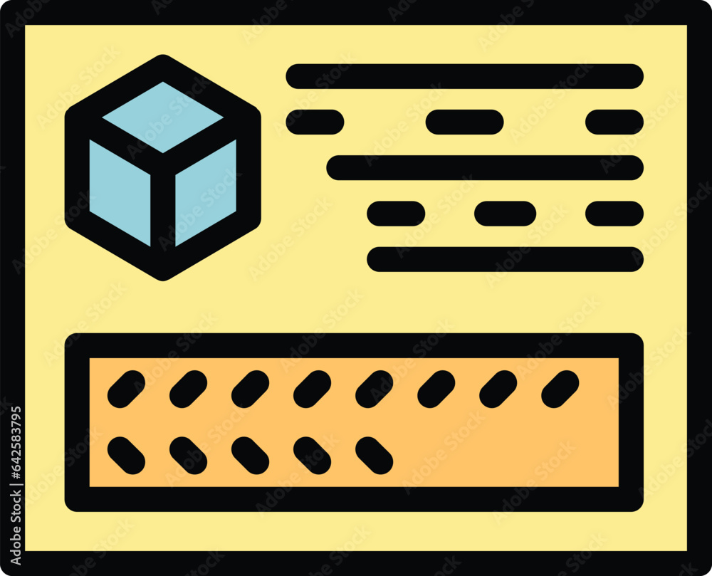 Poster app code icon outline vector. computer process. software work color flat