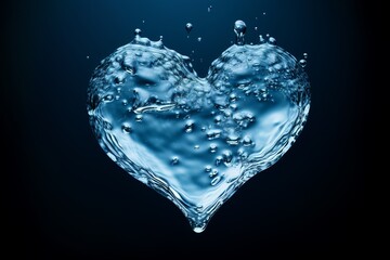 water shape a like a heart crystal clear