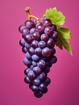 Fresh Organic Grape Fruit Photorealistic Vertical Illustration. Healthy Vegetarian Diet. Ai Generated bright Illustration with Delicious Juicy Grape Fruit.