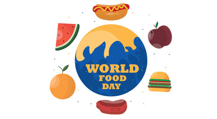 vector flat design of world food day