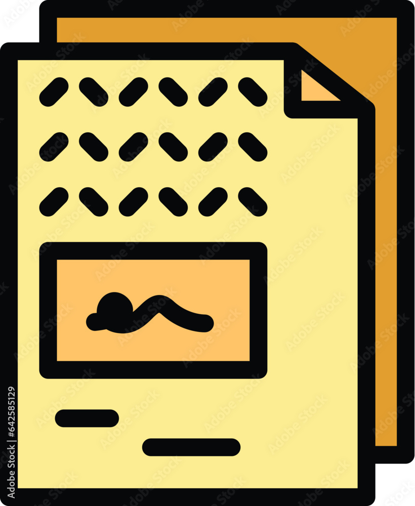 Poster software paper icon outline vector. computer process. web work color flat