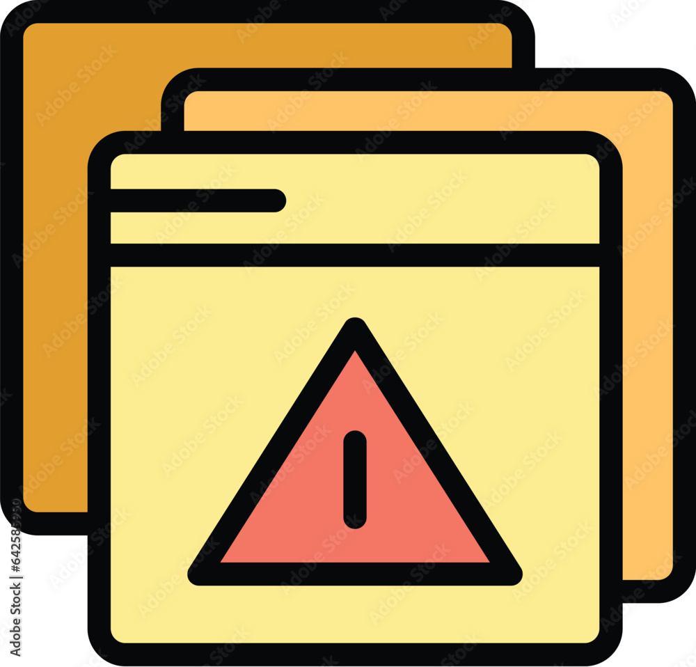 Poster data team icon outline vector. code monitor. web work color flat