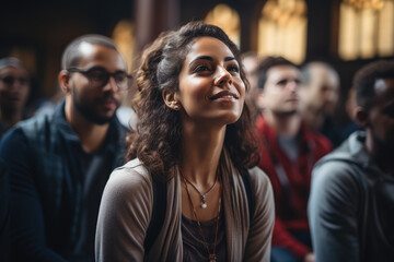 A person attending a mental health workshop, gaining knowledge and tools for their well-being. Generative Ai.