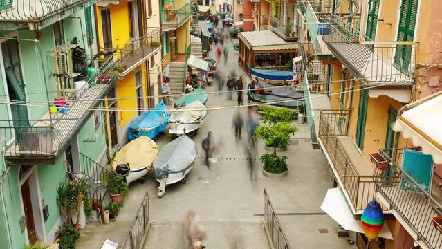 Time Lapse of the beautiful and scenic seaside village of Manarola in Italy. One of the small towns that makes up Cinque Terre.