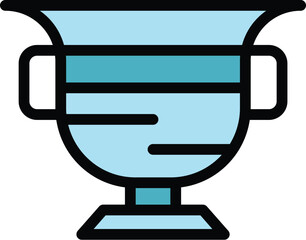 Greek attraction icon outline vector. Greece temple. Roman city color flat