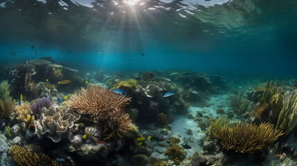 Naklejka na ściany i meble Beautiful underwater wildlife