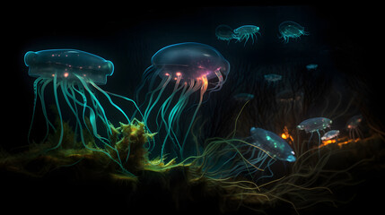 Naklejka premium Beautiful underwater wildlife