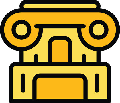 recommend clip art: Greece column icon outline vector. Greek building. History pillar color flat