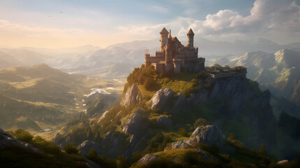 Fototapeta na wymiar Beautiful realistic castle