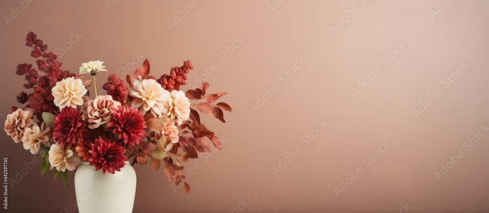 Aufkleber bouquet of flowers in a vase with empty area to write
