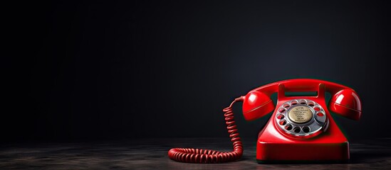 Customer support or important calls represented by a red telephone receiver on a gray background