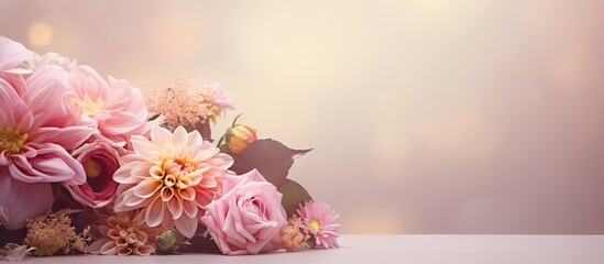 Floral background with space for condolences funeral flowers