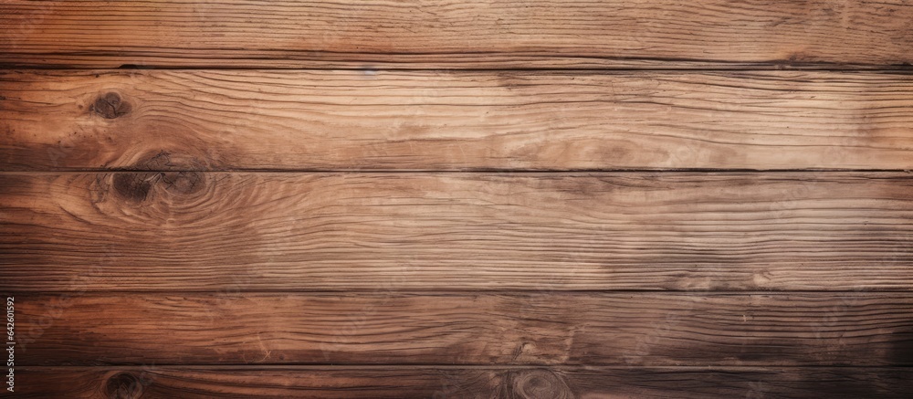 Poster Macro closeup of vintage rustic wooden table with grain texture offering empty template and copy space for abstract background or design