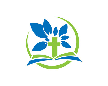 Bible cross tree logo 