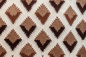 Wool sweater texture of light brown dark brown generative ai