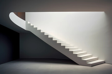 Minimalist Staircase - Europe - Simple and clean design with minimal ornamentation (Generative AI)