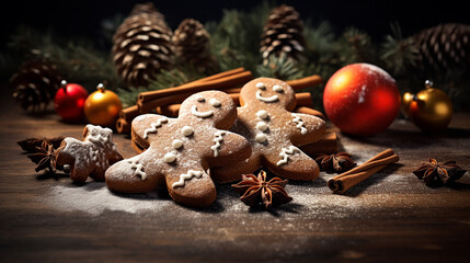 Christmas gingerbread with festive decoration