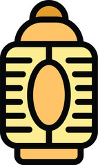 Japan lamp icon outline vector. Tower city. Ancient tokyo color flat