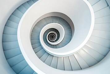 Fototapeta premium Spiral Staircase Elegance - Architectural Symmetry and Aesthetic