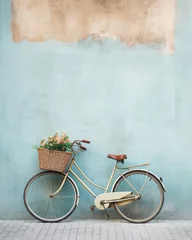 Rolgordijnen Classic Bicycle on Minimalistic Background - Vintage Elegance and Urban Style © Andrei