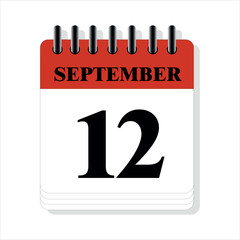 september 12 calendar date design