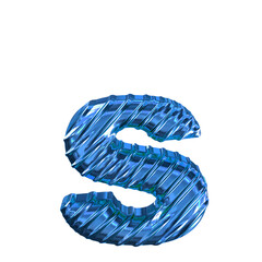 Ribbed blue symbol. letter s