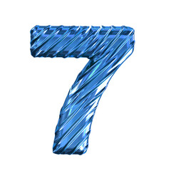 Ribbed blue symbol. number 7