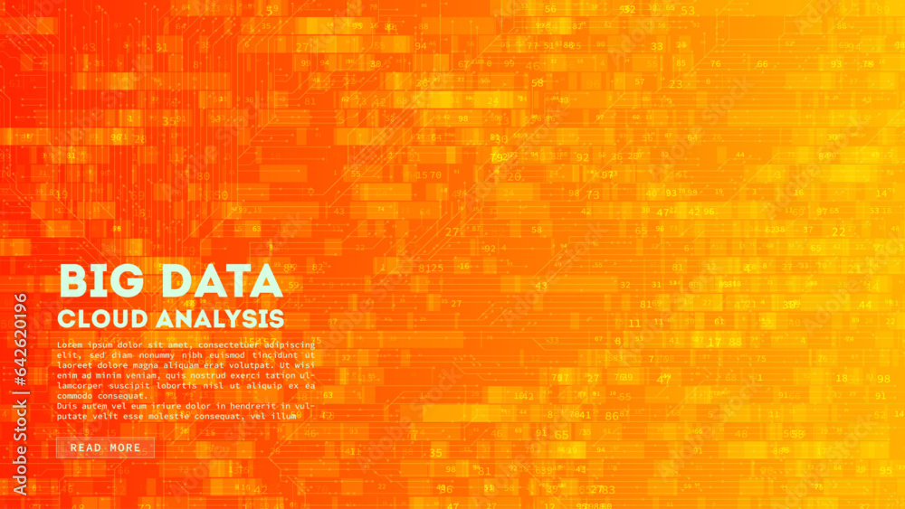 Poster Big Data cloud computing. Blockchain visualiztion. Social network information complexity.