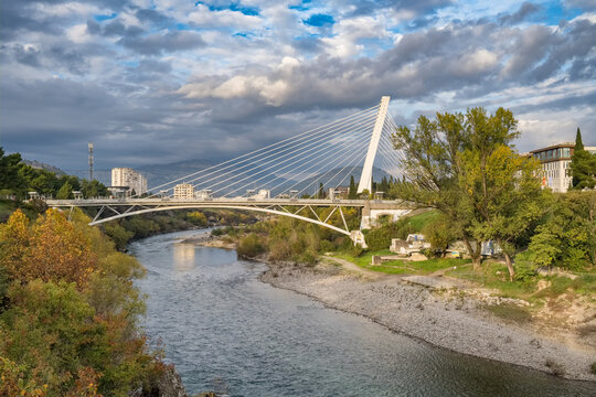 Millenium Bridge over the Moraca river in Podgorica, Montenegro © Mazur Travel