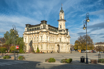Fototapeta na wymiar Nowy Sacz Town Hall building, Lesser Poland Voivodeship, Poland.