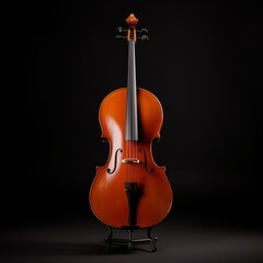 Traditional Cello Musical Instrument Photorealistic Square Illustration. Melody and Rhythm. Ai Generated Trendy Illustration with Professional Expressive Cello Musical Instrument.
