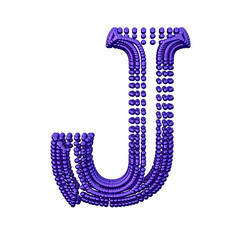 Symbol of small dark purple spheres. letter j