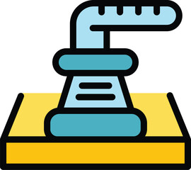 Tile floor tool icon outline vector. Construction surface. House material color flat