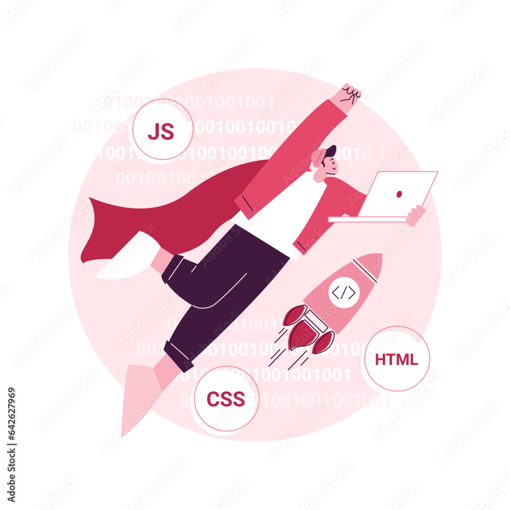 Poster advanced computer skills abstract concept vector illustration. skills requirement, advanced knowledg