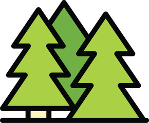 Fir tree forest icon outline vector. Maker work. Furniture production color flat
