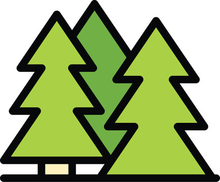 recommend clip art: Fir tree forest icon outline vector. Maker work. Furniture production color flat