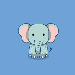 Cute Elephant Vector Isolated Design
