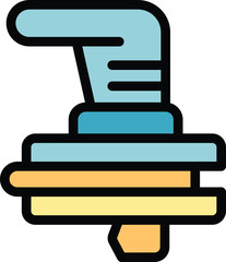 Floor installation handle icon outline vector. Wood interior. Decor material color flat