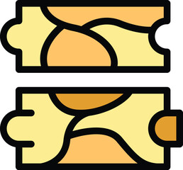 Decor floor icon outline vector. Wood texture. Wall material color flat