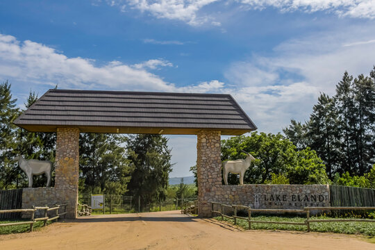Lake Eland Nature reserve in Oribi gorge with a hanging suspension bridge
