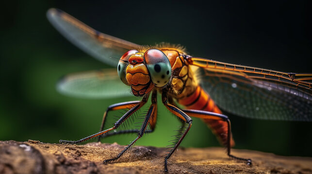 Dragonfly macro photography beautiful stunning high quality image Ai generated art