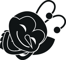 Black and White Cartoon Vector Illustration of a Sleeping Bee with Pillow and Antennae