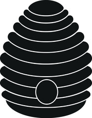 Black and White Cartoon Vector Illustration of a Bee Hive