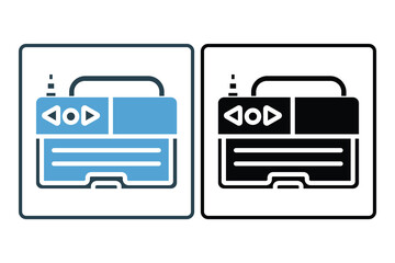 Radio Waves Icon. Icon related to multimedia and entertainment. suitable for web site design, app, user interfaces. Solid icon style. Simple vector design editable