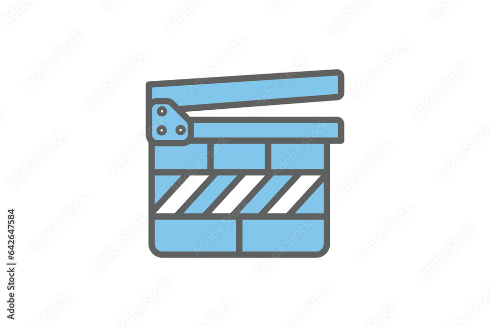 Poster clapperboard icon. icon related to multimedia and entertainment. suitable for web site design, app, 