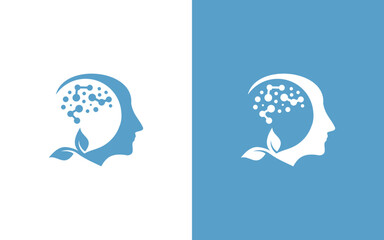 Abstract image vector logo of a person's face silhouette symbolizing the science of psychology