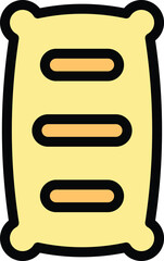 Hot meat icon outline vector. American food. Food face color flat